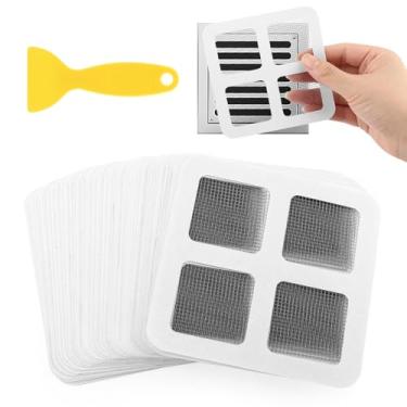 Imagem de 50 peças coletor de ralo de cabelo descartável, adesivo de malha de ralo de chão descartável, para lavatório de banheiro, banheira, pia de cozinha, para evitar ralos entupidos para cabelos humanos e