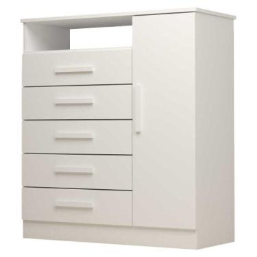 Imagem de Comoda 5 Gavetas com Sapateira 100% MDF Madri Plus ACP MÓVEIS Branco