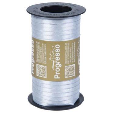 Imagem de Fita de Cetim Progresso 7mm nº1 - 100m Cor 084 Prata - 01 unidade