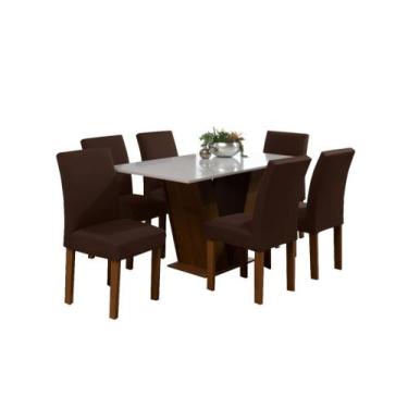 Imagem de Kit 4 Capa De Cadeira Com Elástico Sala Cozinha Luxo - Dennis Confecçõ