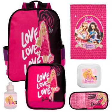 Imagem de Bolsa Escolar Feminina de Costas Rosa Barbie + Itens Toys 2U