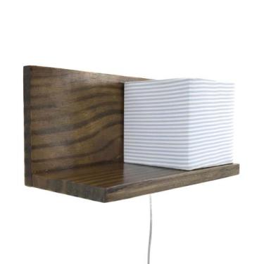 Imagem de Arandela Prateleira Escura Cubinho Azul Quarto Bebê Infantil Menino - 