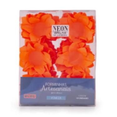 Imagem de Forma Doce Flor Veneza Neon Laranja Com 40 Plac