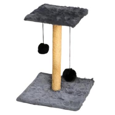 Imagem de Arranhador Para Gatos Poste Sisal 2 Bases Brinquedo Bolinha - Apiario 