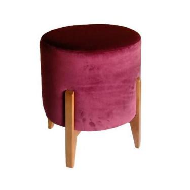 Imagem de Puff  Redondo Luxo Thor Várias Cores - DORA BELA, 0124 bordô