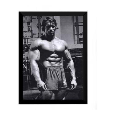 Imagem de Quadro Arnold Schwarzenegger Musculação Poster Moldurado - Fanarte