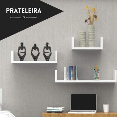 Imagem de Trio De Prateleiras U Nicho Decorativo Para Sala Escritorio - Kelan