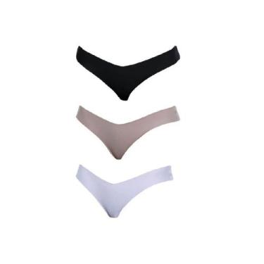 Imagem de Kit com 3 Calcinhas Fio Dental 1148 Corte à Laser. - Bruvi, Sortido, G