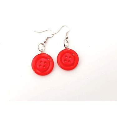 Imagem de Brinco botão filme coraline  vermelho - RELIKARIU