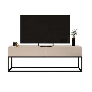 Imagem de Rack Para Sala de Estar Eros 1,40m Com Puxadores Modernos em Cava Pés 