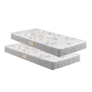 Imagem de Kit 2 Colchões Solteiro D23 Ecoline - 88x188x14 - Ecoflex, Preto