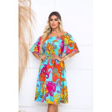 Imagem de Vestido Ciganinha Midi Moda Evangélica Lastex Com Elástico - s06 - CLI