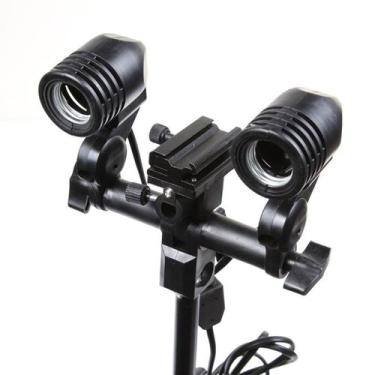 Imagem de Suporte Para Sombrinha Articulado Com Soquete Duplo PK-DE27 e Sapata C