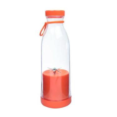 Imagem de Garrafa mixer regarregável usb com 6 lâminas 420ml - BF Brasil, Laranj
