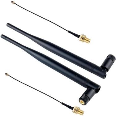 Imagem de Wishiot 2 peças Antena 915 MHz 5DBi Ganho Lora Antena SMA macho omnidirecional + conector U.FL/IPEX para SMA para dispositivos Meshtastic Placa LoRa