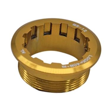 Imagem de menolana Tampa do volante da bicicleta casta lockring ferramenta reparação da bicicleta anti deslizamento acessório parte cassete bloqueio capa para m7100, Ouro
