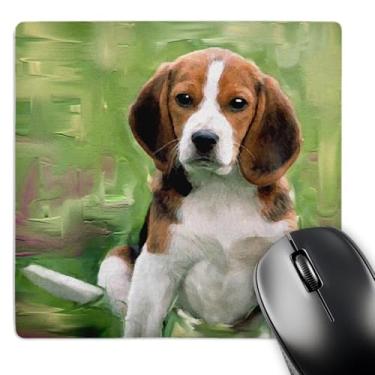 Imagem de 3dRose Mouse pad LLC 20 x 20 x 0,65 cm, filhote de cachorro Beagle (mp_4020_1)