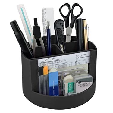 Imagem de Acrimet Organizador de Mesa, Porta Lápis Canetas, 4 Divisórias, Cor Preto