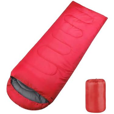 Imagem de PEAKTREND Sacos de Dormir para Adultos Saco de Compressão Portátil Impermeável - Sacos de Dormir de Campismo para Grandes e Altos (Vermelho)