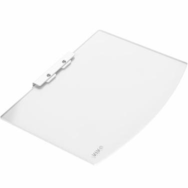 Imagem de VIVO Prateleira flutuante de vidro temperado para leitor de DVD, áudio, sistema de jogos, dispositivos de streaming, branca, MONT-SF011W