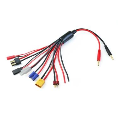 Imagem de RCFPV RC cabo adaptador de carregador de bateria lipo 8 em 1 cabo conversor com cabo de plugue de 4,0 mm para TRX, Tamiya, EC3, JST, Futaba, XT60, T-Plug