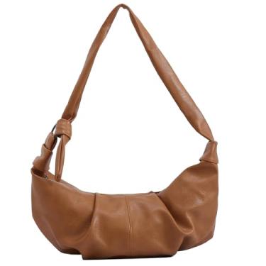 Imagem de OISLUMU Bolsa tiracolo para mulheres, bolsa de ombro grande retrô macia, Marrom