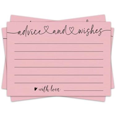 Imagem de Qoamp Cartões de conselhos e desejos, cartão minimalista de chá de panela de 10 x 15 cm, cartões de conselhos de casamento, ideias para lista de presentes de casamento, cartões de casamento para noiva