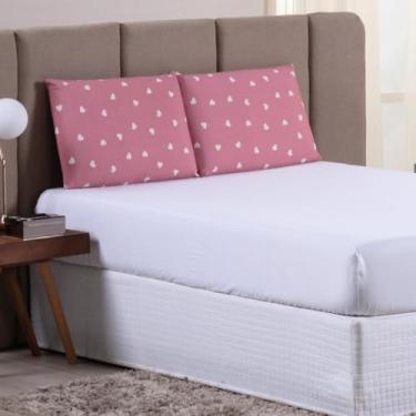 Imagem de Jogo de Lençol CASAL 3 Peças 100% Algodão 200 Fios Lençol Com Elastico Lençol e Fronha ESTAMPADO CAMA BOX E COMUM - CORAÇÃO (CASAL 3 PEÇAS, CORAÇÃO)