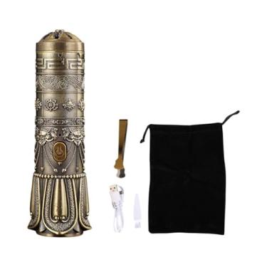 Imagem de Generic Ornamento elétrico do difusor do aroma do queimador de incenso de usb, suporte compacto e portátil do incenso para a decoração do escritório dos, Bronze Verde