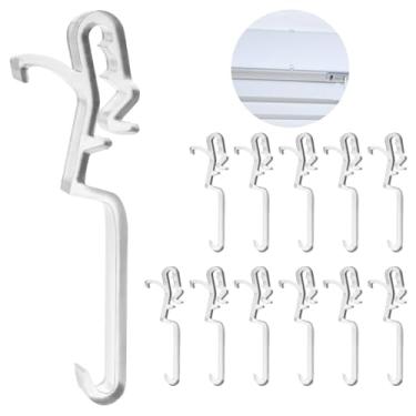 Imagem de Clipes para persianas Hunter Douglas, 12 peças de clipes de sanefa transparentes, peças de reposição para Hunter Douglas Country Woods e persianas de madeira sintética (medidas de 7,6 cm de cima a