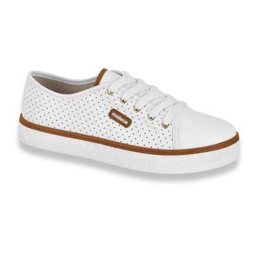 Imagem de Tênis Moleca Casual Microperfuros Cadarços Feminino Branco