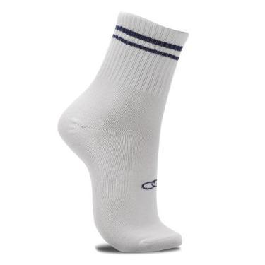 Imagem de Meia Olympikus Comfy Cano Médio Masculina, Branco, 39-44