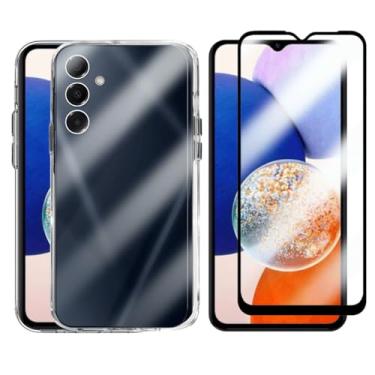 Imagem de Kit Proteção Compatível Samsung Galaxy A14 Capinha Clear Case Space Transparente com Película de Vidro 3D