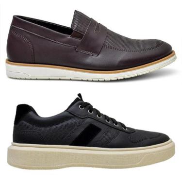 Imagem de Kit Mocassim Oxford + Sapatênis Masculino Confortável e Leve - Bkarell