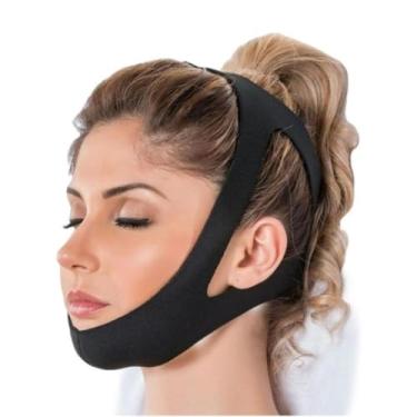 Imagem de Faixa Anti-Ronco Ajustável para Cabeça e Queixo, com 3 Pontos de Fixação, Reforçada, Lavável e Confortável, Ideal para Apneia e Parar de Roncar, Aparelho Stop Ronco, Preta e Durável