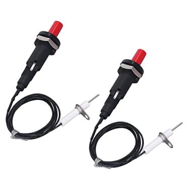 Imagem de Piezo Igniter 2 Pcs 1 Fora 2 Botão Com Fio de Agulha de Ignição para a Cozinha do Aquecedor de Forno de Lareira