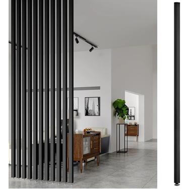 Imagem de Divisor da sala do chão ao teto - Postagem de partição de tela de madeira maciça, moderna sala de estar de luxo coluna da parede de parede de parede de barras verticais divisores, fácil de i