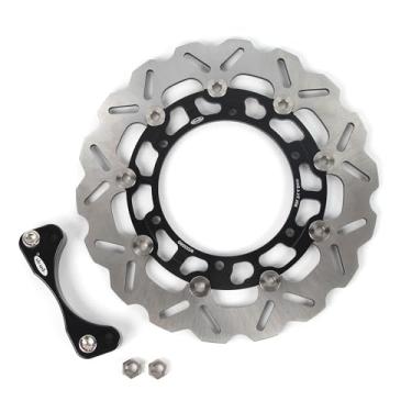 Imagem de 1 peça de rotor de disco de freio traseiro flutuante grande compatível com Yamaha XP T-MAX 500 2008-2011, peças de acessórios de motocicleta preta