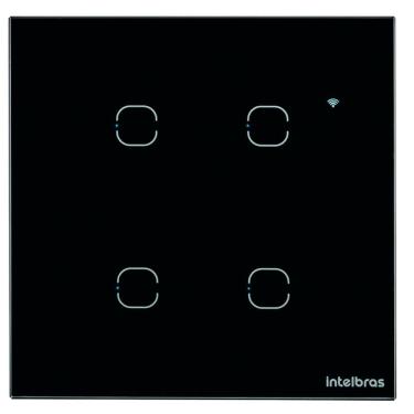 Imagem de Interruptor Smart Touch Wi-Fi Izy com 4 Teclas Preto - Intelbras - EWS 1004