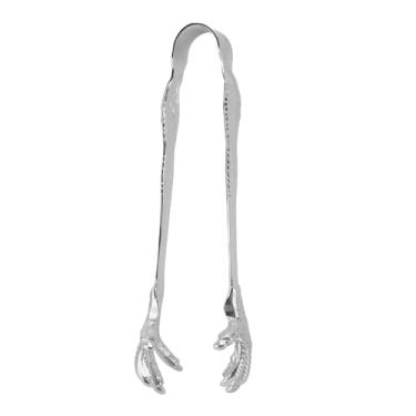 Imagem de MUNEFE CLAW ESTILO DE GELO, Aço inoxidável à mão Polida Eagle forma de gelo pinças de gelo, ferramentas de barão de barra (Silver)