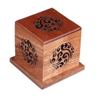 Imagem de Ｂｅｓｇａ Caixa de queimador de incenso de madeira com capa de coleção artesanal portador de incenso de incenso para o estúdio de chá do hotel, Type B