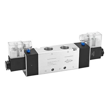 Imagem de Válvula de Ar Eletromagnética Pneumática Cabeça Piloto de Alta Precisão 3 Posição Válvula de 5 Vias (DC24V) (DC12V) (AC220V)