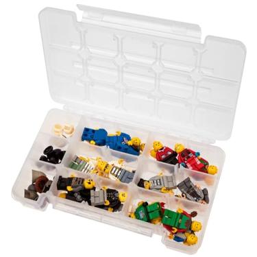 Imagem de Akro-Mils 05705 Estojo de armazenamento de peças de plástico portátil para ferragens e artesanato com tampa articulada e 4 divisórias ajustáveis, (21 cm x 12 cm x 4,8 cm), pequeno, transparente