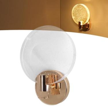 Imagem de Arandela Cristal Dourada Redondo Bolhas Moderna P/ Cabeceira Ar18 - RY