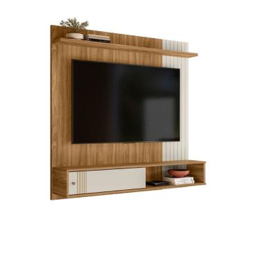 Imagem de Painel Suspenso para TV até 55" Milao 136cm Cor Nature e Off White - Peternella