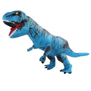 Imagem de Fantasia inflável de dinossauro, estampa transparente T Rex, fantasia inflável leve para o Natal (adulto)