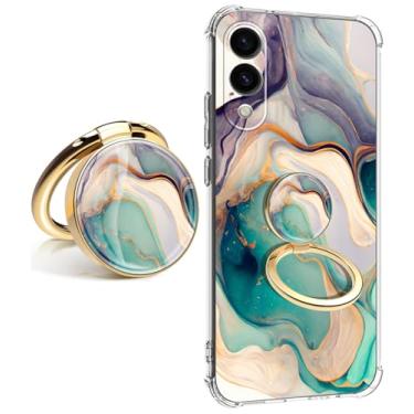 Imagem de CLATUK Capa para Samsung Galaxy S25 Edge 5G de 6,7 polegadas, [Teste de queda de grau militar de 3 metros] Capa protetora à prova de choque TPU macia e fina (lago alpino com suporte)