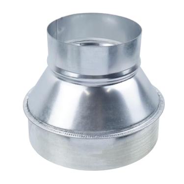 Imagem de FarBoat Adaptador de duto infinito de 15 a 10 cm, redutor de duto redondo de aço alvanizado ou redutor de tubo de metal redondo para sistemas de ventilação de banheiro e cozinha, prata