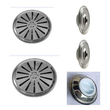 Imagem de Kit Ralo Fundo + Dispositivos  Inox Encaixe Cano De 50mm - RR PISCINAS