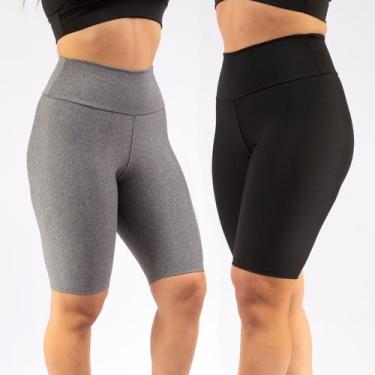 Imagem de Bermuda Fitness Cintura Alta Academia Short Malhar Ginástica Yoga - Go